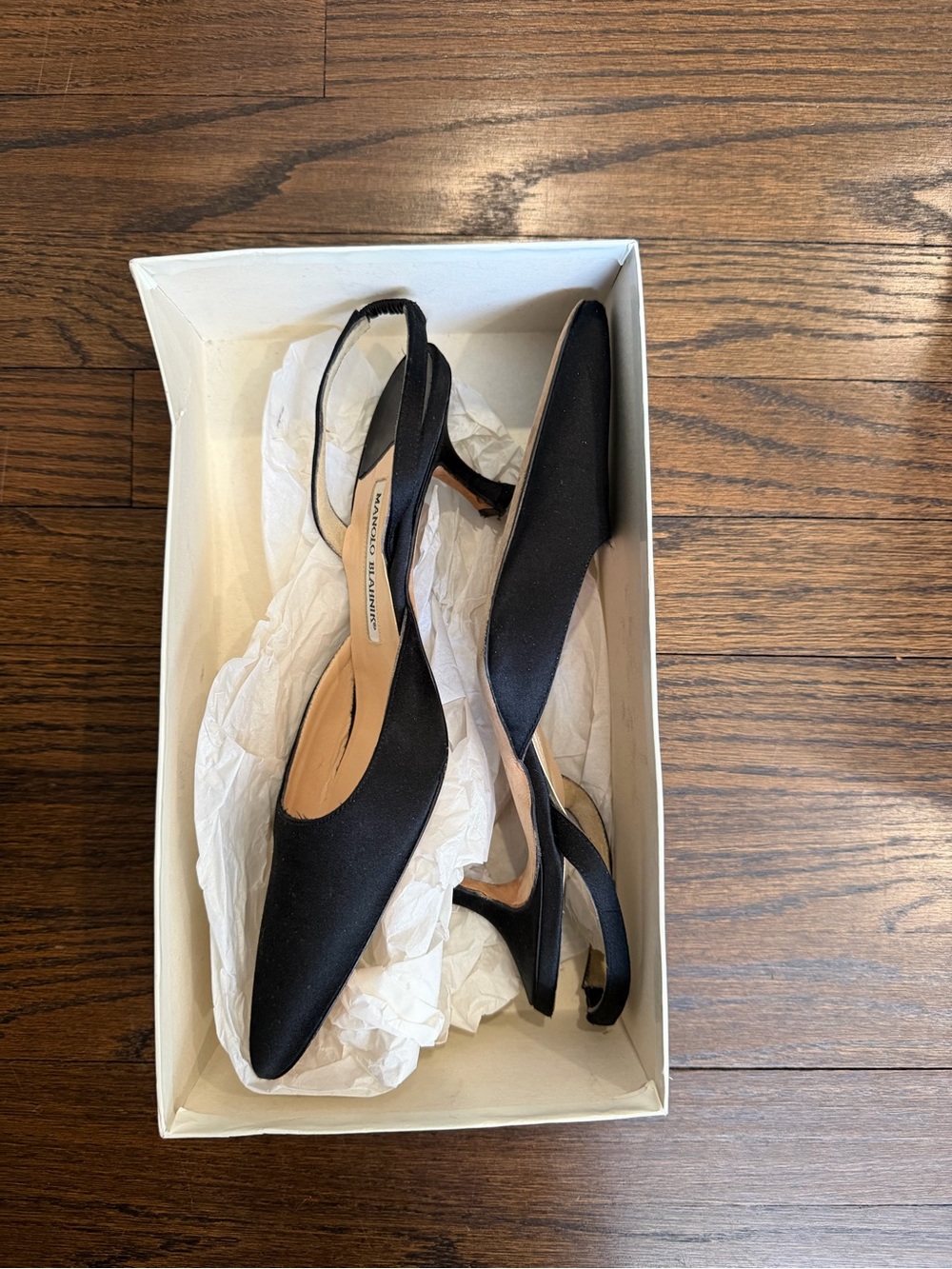 Black Satin Manolo Heels